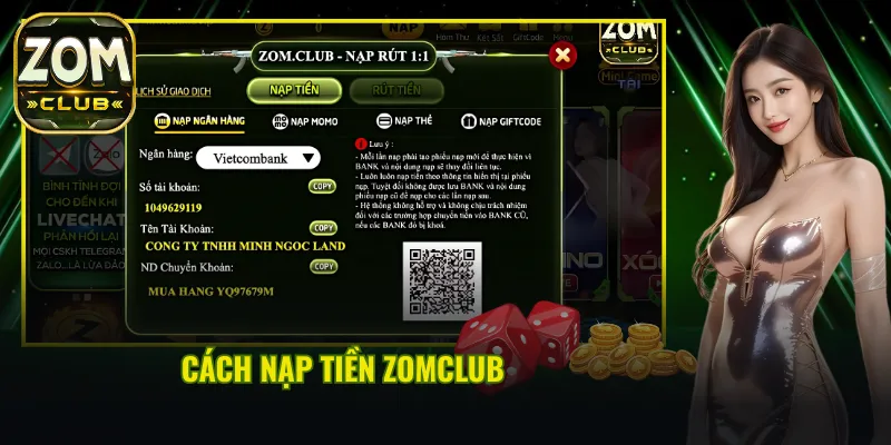 Cách nạp tiền Zomclub cực dễ